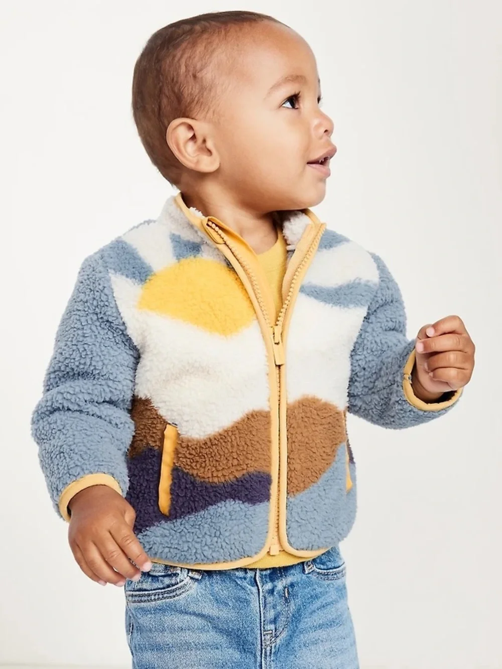 Old Navy Baby Sherpa Zipper Jacket in Vintage Sunset 12-18 months NWT